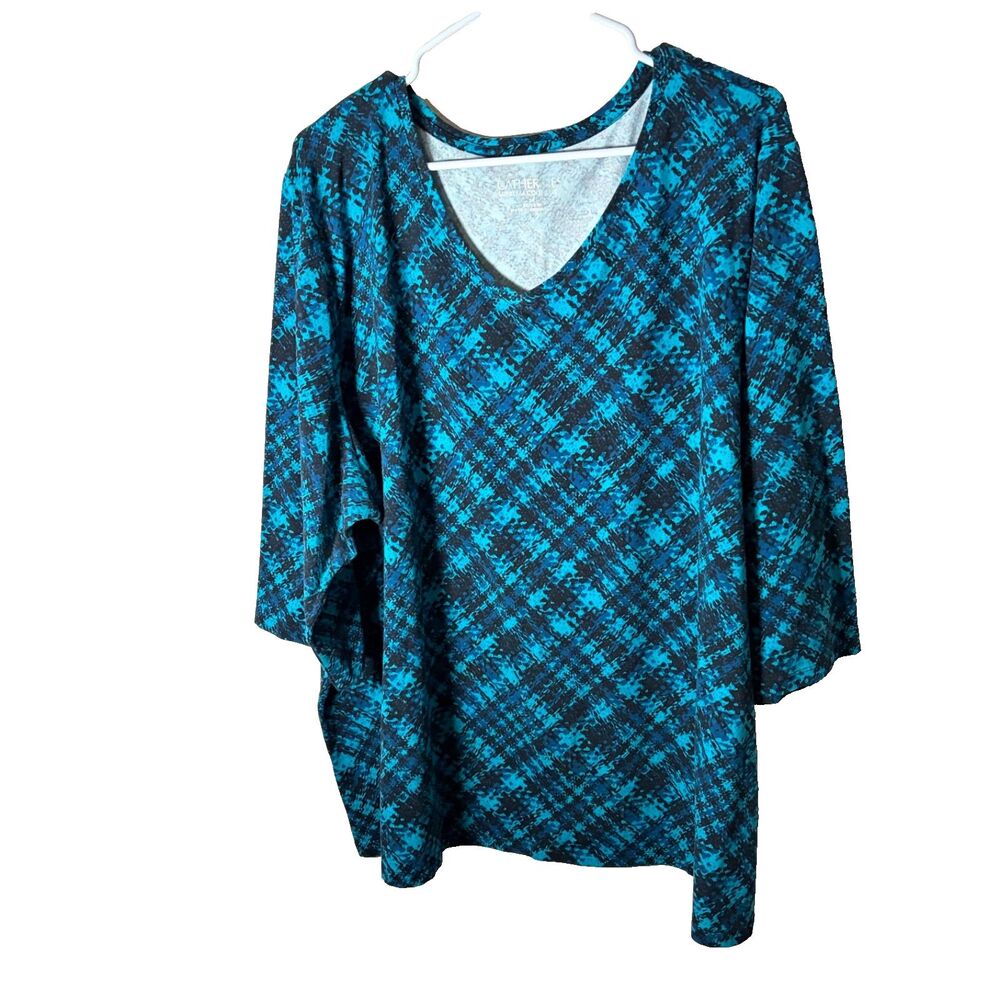 Catherines T-Shirt Women's 3X Printed 3/4 Sleeve Round Neck Casual Top